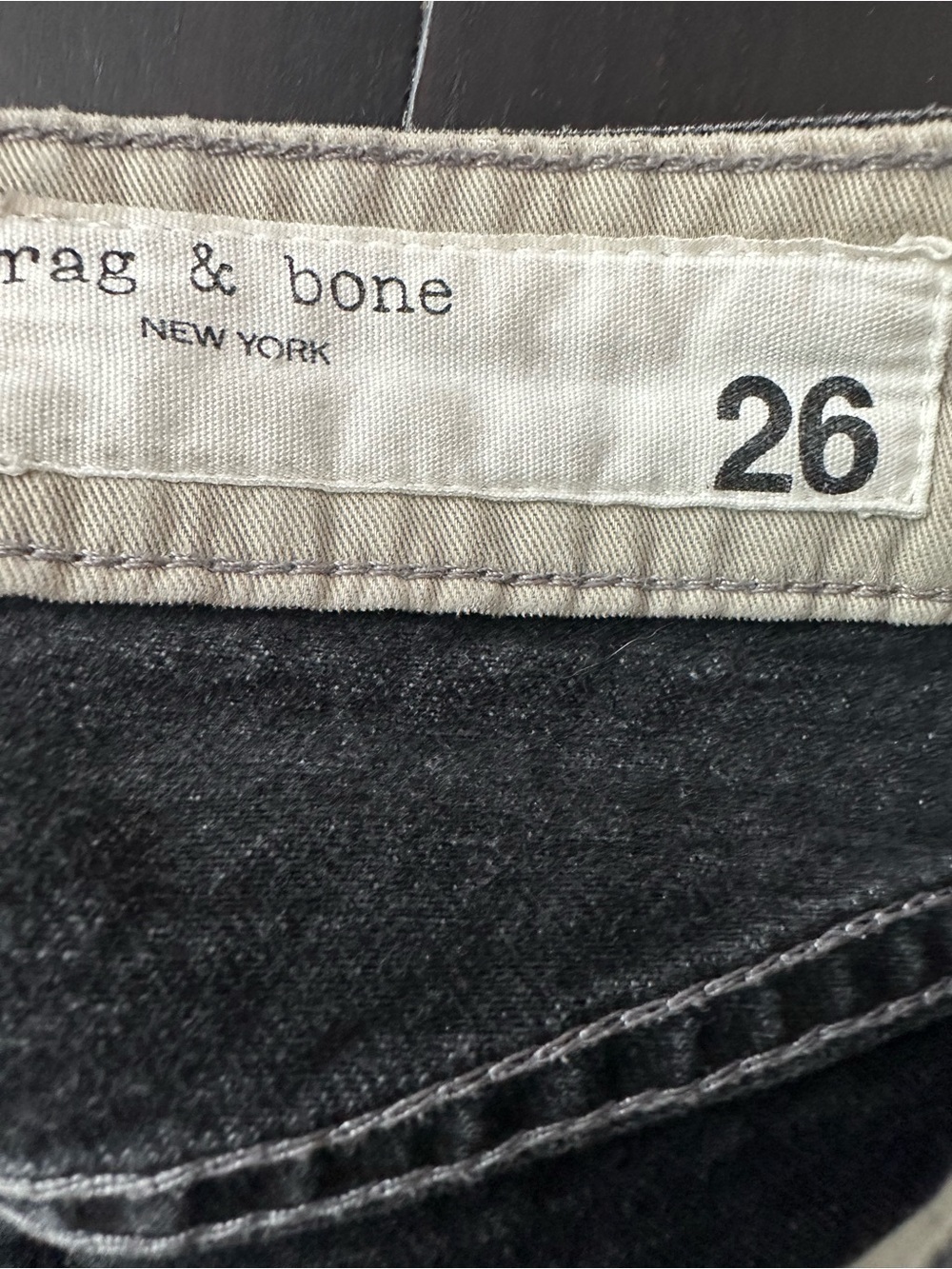 Rag and bone logan mid rise wide leg jeans distressed faded black size 26 - Picture 5 of 5
